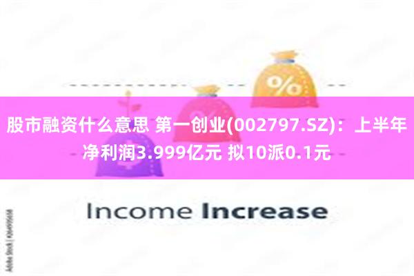 股市融资什么意思 第一创业(002797.SZ)：上半年净利润3.999亿元 拟10派0.1元