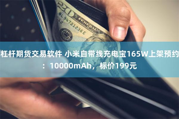 杠杆期货交易软件 小米自带线充电宝165W上架预约：10000mAh，标价199元