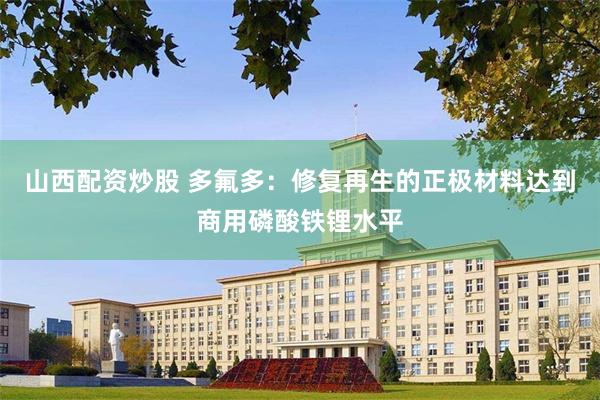 山西配资炒股 多氟多：修复再生的正极材料达到商用磷酸铁锂水平