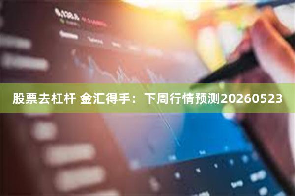 股票去杠杆 金汇得手：下周行情预测20260523
