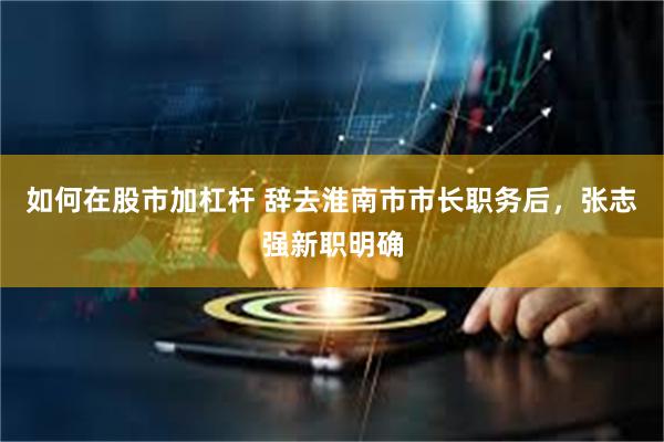 如何在股市加杠杆 辞去淮南市市长职务后，张志强新职明确