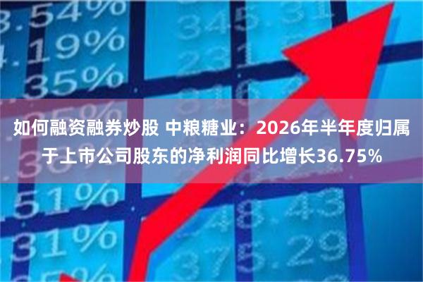 如何融资融券炒股 中粮糖业：2026年半年度归属于上市公司股东的净利润同比增长36.75%